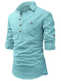 Navkanj Men's Slim Fit Spread Collar Cotton Beige Color Short Kurta