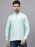 Navkanj Men's Slim Fit Full Sleeve Cotton Blend Short Kurta