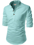 Navkanj Men's Slim Fit Full Sleeve Cotton Beige Color Short Kurta