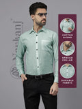 Navkanj Men's Slim Fit Spread Collar Beige Color Cotton Blend Formal Shirt