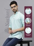 Navkanj Men's Slim Fit Full Sleeve Cotton Blend Short Kurta