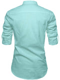 Navkanj Men's Slim Fit Full Sleeve Cotton Beige Color Short Kurta