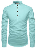 Navkanj Men's Slim Fit Full Sleeve Cotton Beige Color Short Kurta