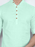Navkanj Men's Slim Fit Full Sleeve Cotton Black Color Short Kurta