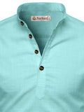Navkanj Men's Slim Fit Full Sleeve Cotton Beige Color Short Kurta