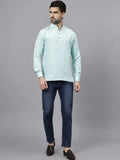 Navkanj Men's Slim Fit Full Sleeve Cotton Blend Short Kurta