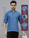 Navkanj Men's Slim Fit Full Sleeve Cotton Blend Short Kurta