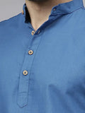 Navkanj Men's Slim Fit Full Sleeve Cotton Blend Short Kurta