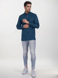Navkanj Men's Slim Fit Full Sleeve Cotton Black Color Short Kurta