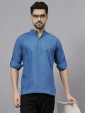 Navkanj Men's Slim Fit Full Sleeve Cotton Blend Short Kurta
