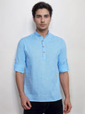 Navkanj Men's Slim Fit Full Sleeve Cotton Black Color Short Kurta