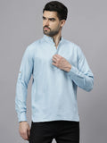 Navkanj Men's Slim Fit Full Sleeve Cotton Blend Short Kurta