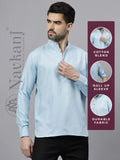 Navkanj Men's Slim Fit Full Sleeve Cotton Blend Short Kurta