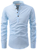 Navkanj Men's Slim Fit Full Sleeve Cotton Beige Color Short Kurta