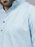 Navkanj Men's Slim Fit Full Sleeve Cotton Blend Short Kurta