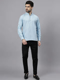 Navkanj Men's Slim Fit Full Sleeve Cotton Blend Short Kurta