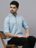 Navkanj Men's Slim Fit Full Sleeve Cotton Blend Short Kurta
