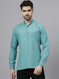 Navkanj Men's Slim Fit Full Sleeve Cotton Blend Short Kurta
