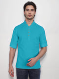 Navkanj Men's Slim Fit Full Sleeve Cotton Black Color Short Kurta