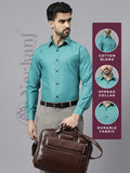 Navkanj Men's Slim Fit Spread Collar Beige Color Cotton Blend Formal Shirt