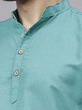 Navkanj Men's Slim Fit Full Sleeve Cotton Blend Short Kurta