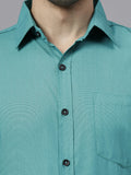 Navkanj Men's Slim Fit Spread Collar Beige Color Cotton Blend Formal Shirt