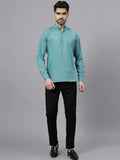 Navkanj Men's Slim Fit Full Sleeve Cotton Blend Short Kurta