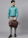 Navkanj Men's Slim Fit Spread Collar Beige Color Cotton Blend Formal Shirt