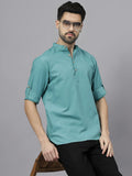 Navkanj Men's Slim Fit Full Sleeve Cotton Blend Short Kurta