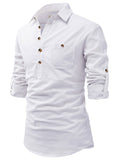 Navkanj Men's Slim Fit Spread Collar Cotton Beige Color Short Kurta