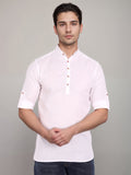 Navkanj Men's Slim Fit Full Sleeve Cotton Black Color Short Kurta
