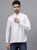 Navkanj Men's Slim Fit Full Sleeve Cotton Blend Short Kurta