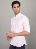 Navkanj Men's Slim Fit Full Sleeve Cotton Black Color Short Kurta