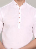 Navkanj Men's Slim Fit Full Sleeve Cotton Black Color Short Kurta