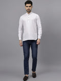Navkanj Men's Slim Fit Full Sleeve Cotton Blend Short Kurta