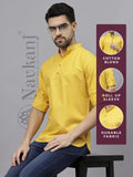 Navkanj Men's Slim Fit Full Sleeve Cotton Blend Short Kurta