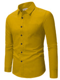 Navkanj Men's Slim Fit Spread Collar Beige Color Cotton Formal Shirt