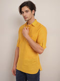 Navkanj Men's Slim Fit Spread Collar Cotton Black Color Short Kurta