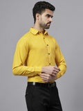 Navkanj Men's Slim Fit Spread Collar Beige Color Cotton Blend Formal Shirt