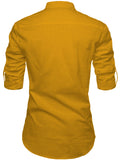 Navkanj Men's Slim Fit Full Sleeve Cotton Beige Color Short Kurta