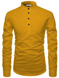 Navkanj Men's Slim Fit Full Sleeve Cotton Beige Color Short Kurta