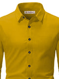 Navkanj Men's Slim Fit Spread Collar Beige Color Cotton Formal Shirt