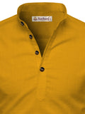 Navkanj Men's Slim Fit Full Sleeve Cotton Beige Color Short Kurta