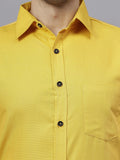 Navkanj Men's Slim Fit Spread Collar Beige Color Cotton Blend Formal Shirt