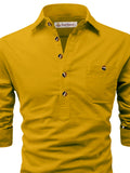 Navkanj Men's Slim Fit Spread Collar Cotton Beige Color Short Kurta